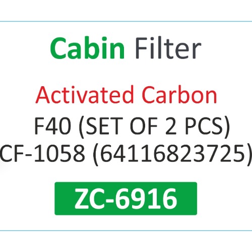 CABIN FILTER | Suitable for: (Activated carbon) F40(SET OF 2PCS) CF-1058(64116823725) - Image 2