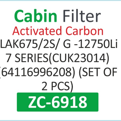 CABIN FILTER | Suitable for: (Activated carbon) LAK675 | 2S | G-12750Li 7 SERIES(CUK23014)(64116996208) (SET OF 2PCS) - Image 2