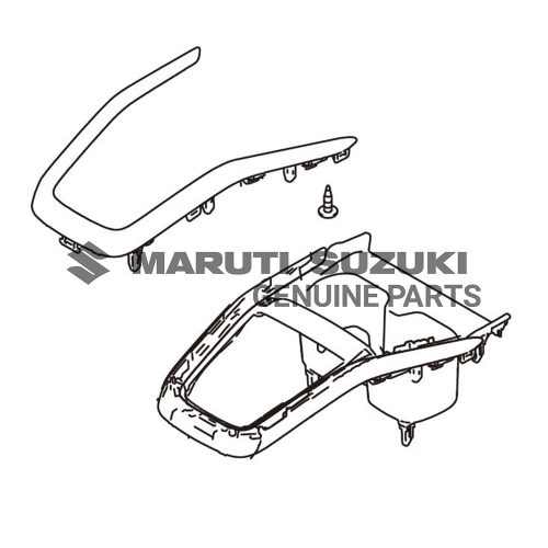 GARNISH_FLOOR CONSOLE BOX FRONT(BLACK/SILVER)For SWIFT 
