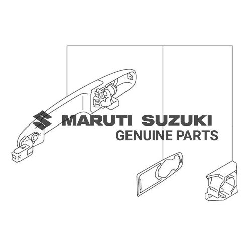 HANDLE_ FRONT DOOR OUT LEFT HAND (BLACK)For DZIRE 