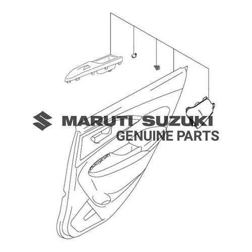 TRIM_ REAR DOOR LEFT HAND (BLACK)For DZIRE 