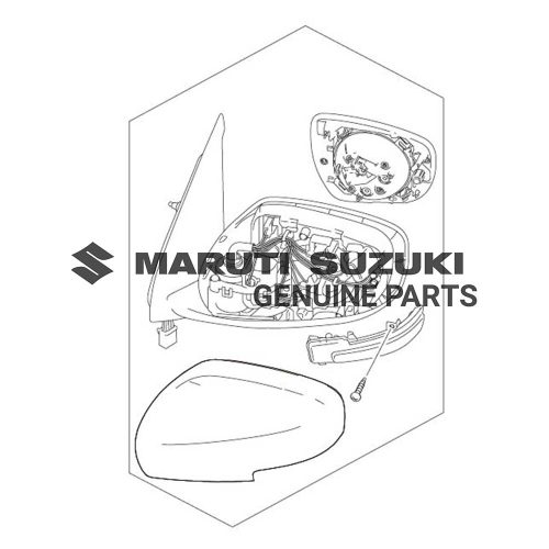 MIRROR ASSEMBLY_ OUT REAR VIEW RIGHT HAND (BLACK)For DZIRE 