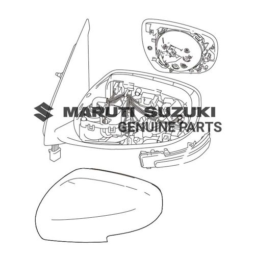 MIRROR ASSEMBLY_ OUTSIDE REAR VIEW RIGHT (BLACK)For SWIFT 
