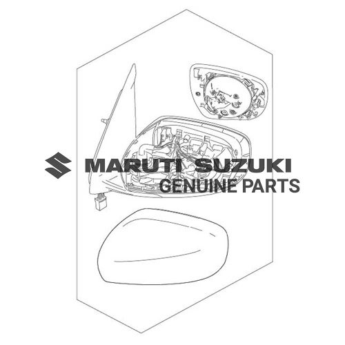 MIRROR ASSEMBLY_ OUT REAR VIEW LEFT HAND (BLACK)For DZIRE 