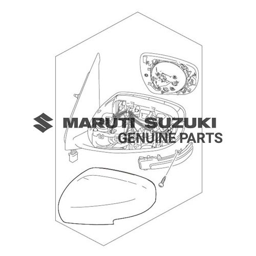 MIRROR ASSEMBLY_ OUT REAR VIEW LEFT HAND (BLACK)For DZIRE 