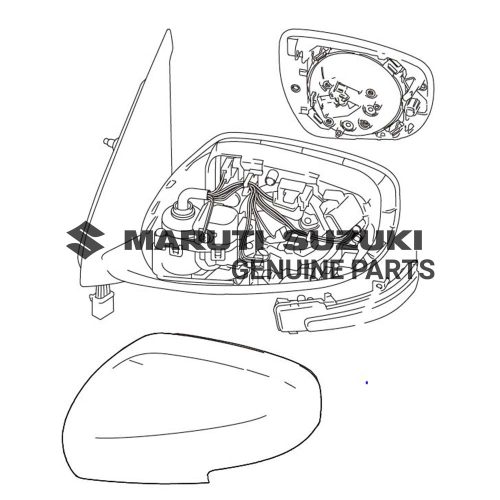 MIRROR ASSEMBLY_ OUTSIDE REAR VIEW LEFT (BLACK)For SWIFT 
