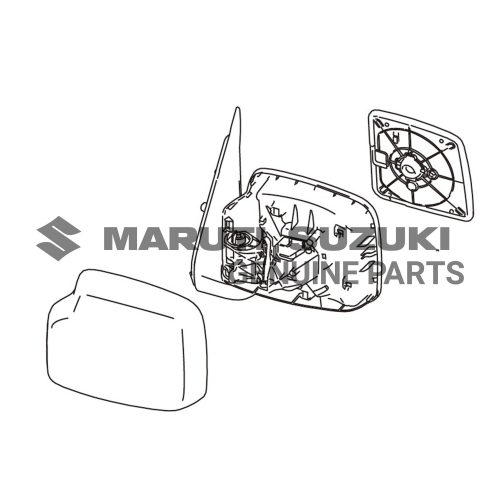 MIRROR ASSEMBLY_RR VIEW_L (BLACK)For JIMNY