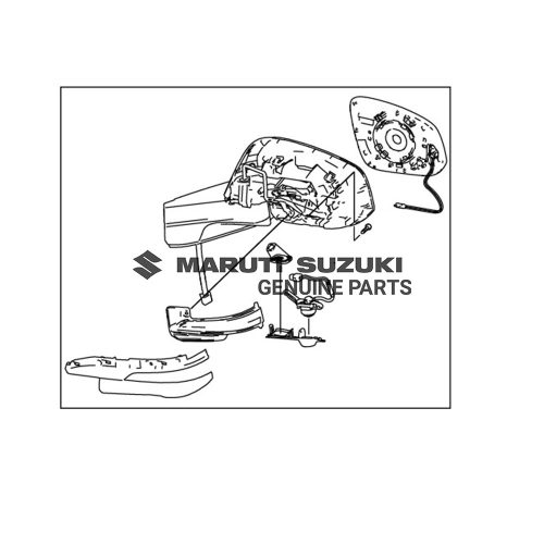 MIRROR ASSY_OUTER RR VIEW_LH (NO PAINT REQ.)For INVICTO
